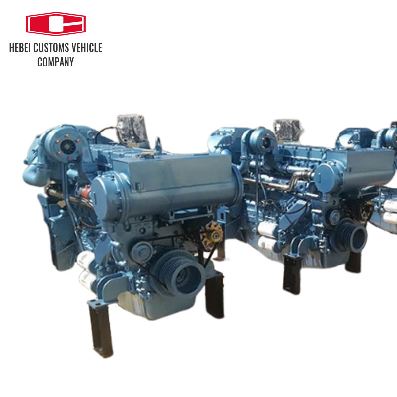 Motor diésel para barcos marinos de 4 tiempos y 6 cilindros serie WP10 y WP12 con caja de cambios avanzada Arranque eléctrico para barcos Exportador de motores diésel marinos refrigerados por agua