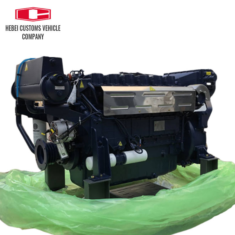 Motor diésel marino WD10C218-15, 6 cilindros, maquinaria de ingeniería refrigerada por agua, motor diésel marino para barcos industriales con bomba de agua