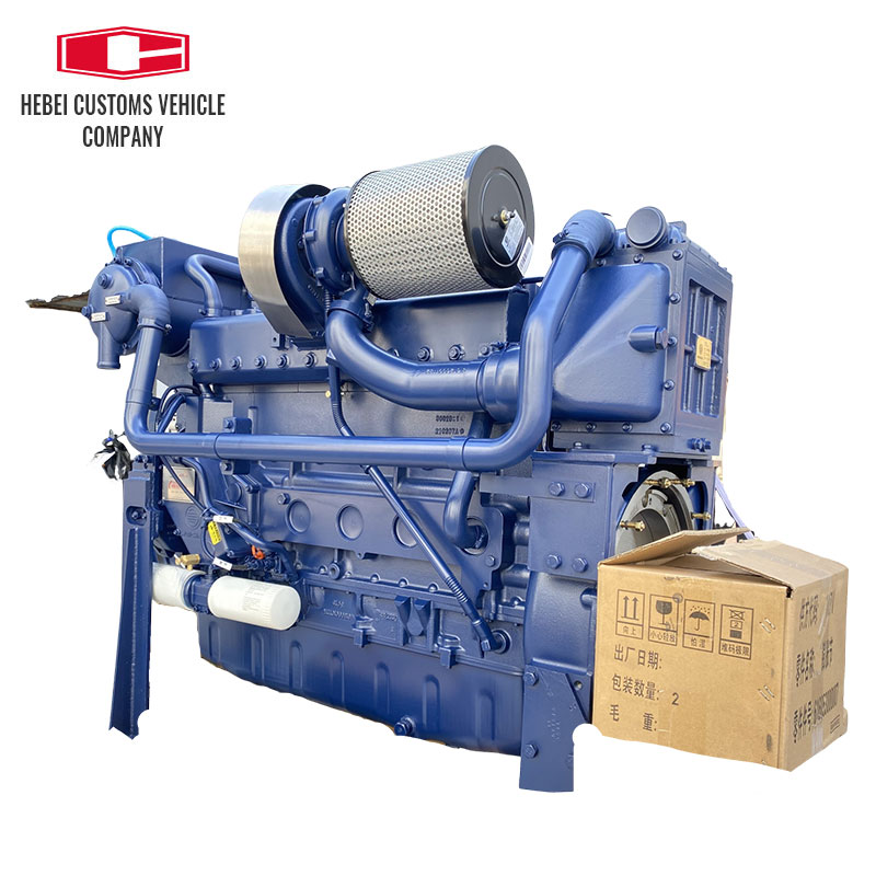 WD12C375-21 375hp 2100rpm motor diésel marino refrigerado por aire pequeño motor de barco refrigerado por aire barcos industriales con bomba de agua