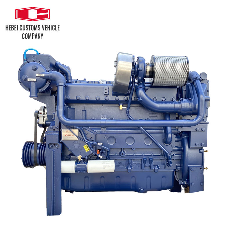 Motor diésel para barcos marinos de 4 tiempos, 6 cilindros, serie WD12, con caja de cambios avanzada, arranque eléctrico para barcos, exportador de motores diésel marinos refrigerados por agua