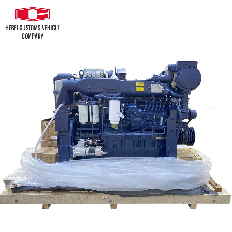 WD12C375-21 375hp 2100rpm motor diésel marino refrigerado por aire pequeño motor de barco refrigerado por aire barcos industriales con bomba de agua