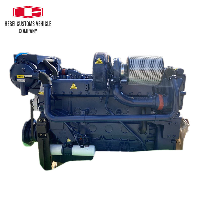 Motor diésel marino de WD12C300-15, maquinaria de ingeniería refrigerada por agua, motor diésel marino para barcos con bomba de agua Industrial