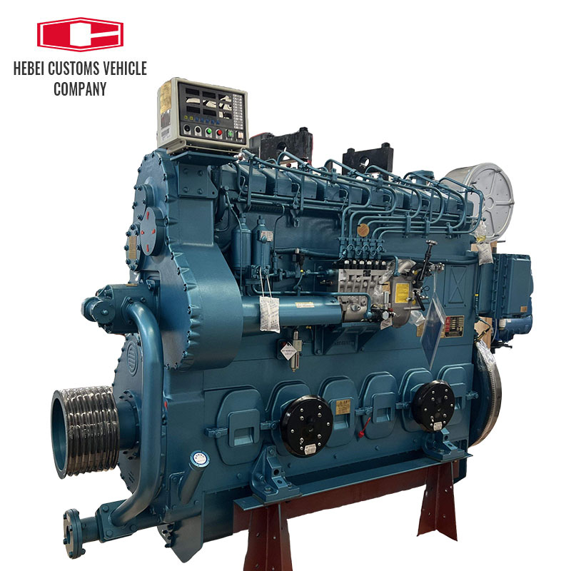 Para Weichai CW6200ZC motor diésel marino refrigerado por agua 450 Kw /750 rpm para barcos refrigeración por agua posenfriamiento turboalimentado