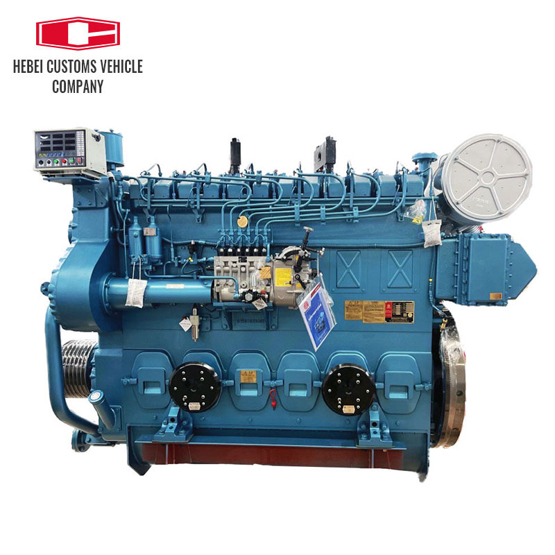 Para Weichai CW6200ZC motor diésel marino refrigerado por agua 450 Kw /750 rpm para barcos refrigeración por agua posenfriamiento turboalimentado
