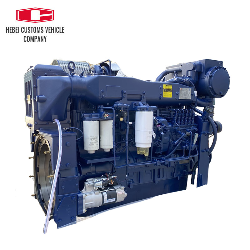 Motor diésel para barcos marinos de 4 tiempos, 6 cilindros, serie WD12, con caja de cambios avanzada, arranque eléctrico para barcos, exportador de motores diésel marinos refrigerados por agua