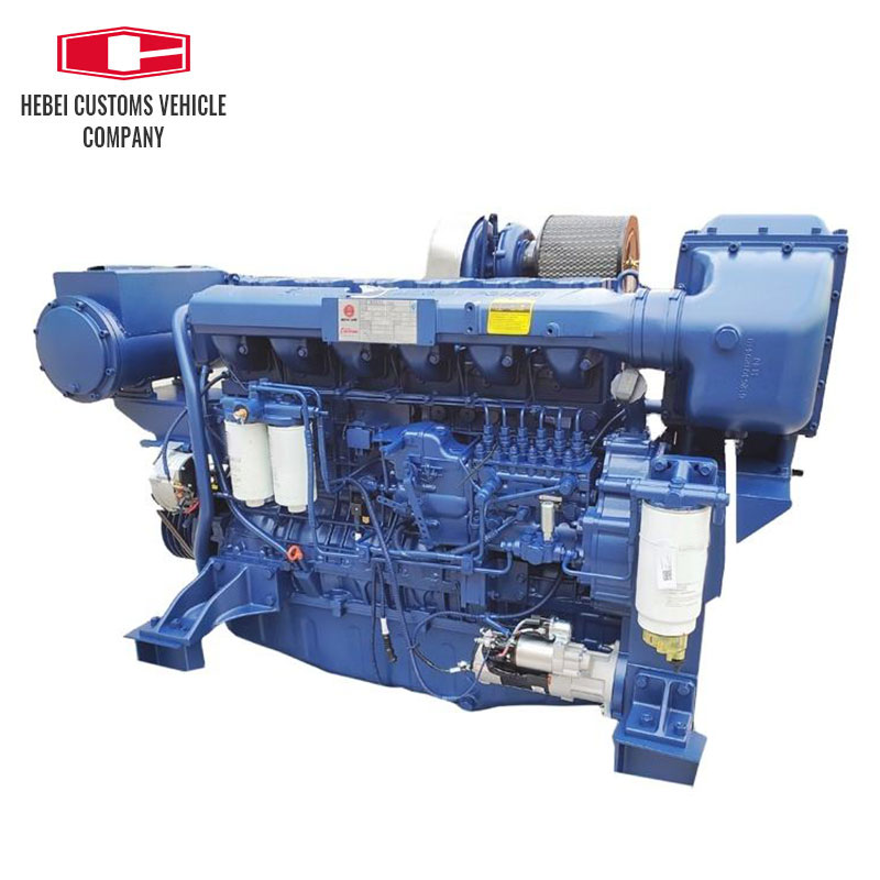  Motor diésel para barco marino, WP12C400-18, 6 cilindros, motor diésel refrigerado por agua de ingeniería para barco de pesca