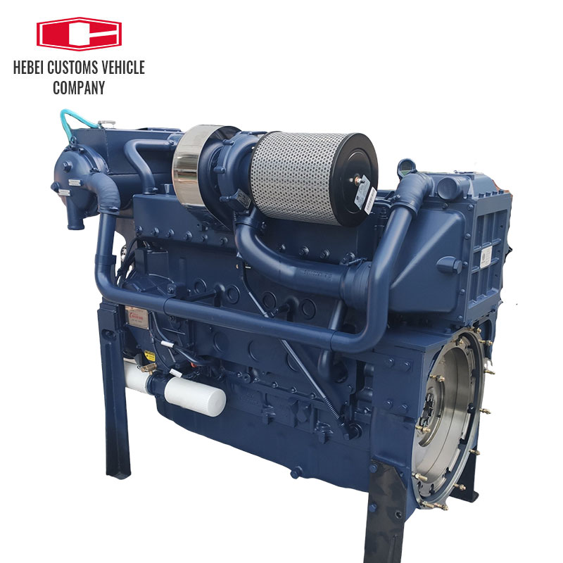 WD12C375-21 375hp 2100rpm motor diésel marino refrigerado por aire pequeño motor de barco refrigerado por aire barcos industriales con bomba de agua