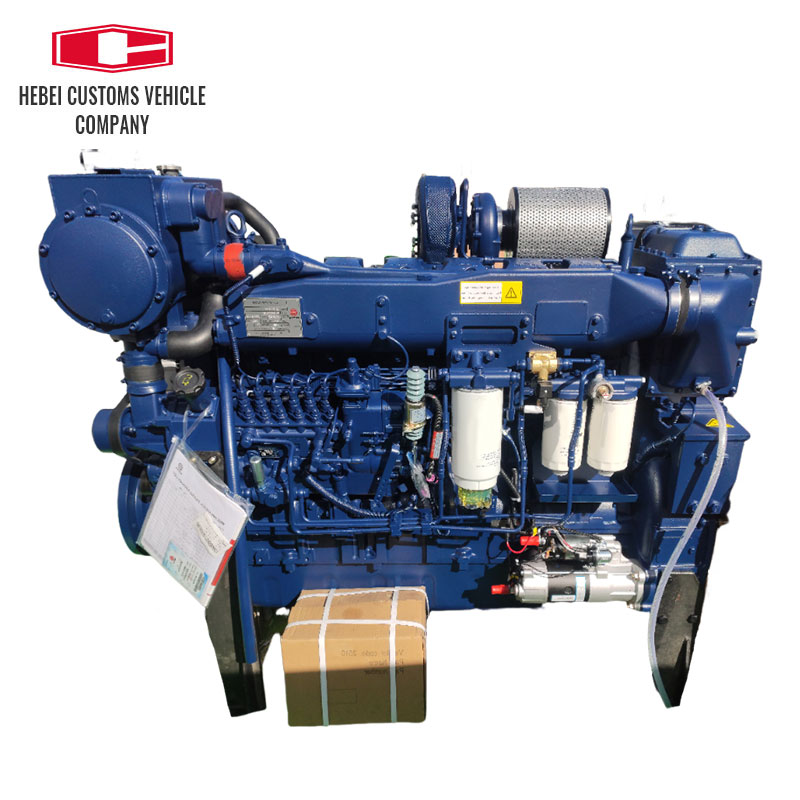 Motor diésel marino de 6 cilindros, maquinaria de WD12C400-21 de ingeniería refrigerada por agua, motor diésel marino para barcos industriales con bomba de agua