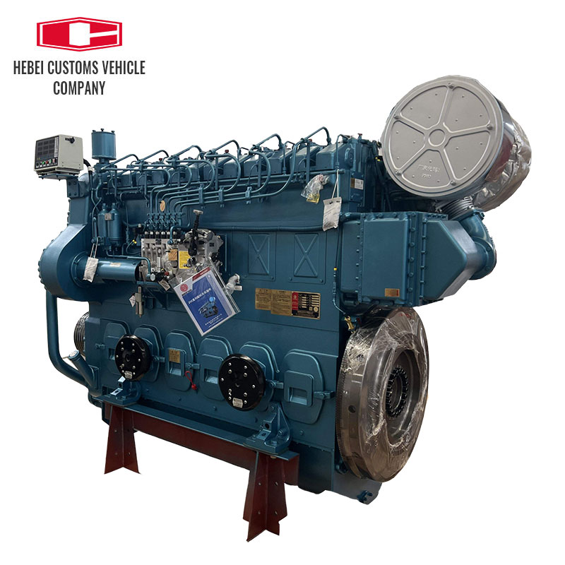 Para Weichai CW6200ZC motor diésel marino refrigerado por agua 450 Kw /750 rpm para barcos refrigeración por agua posenfriamiento turboalimentado